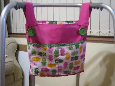 Walking/zimmer Frame Bag With 4 Pockets - Pink/multi Piggies • £11.50