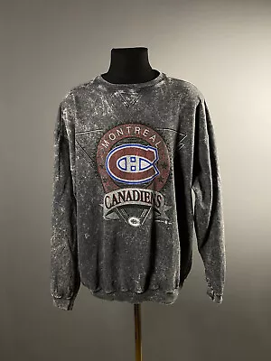 VTG 90s 1992 NHL Hockey Montreal Canadiens Habs Print Logo Starter Sweatshirt XL • $68