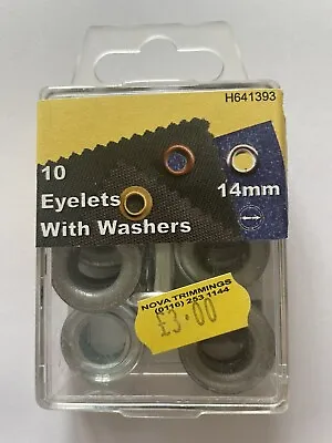 Aged Silver Grey Eyelets With Washers Dressmaking Sewing Upholstery 14mm • £1.75