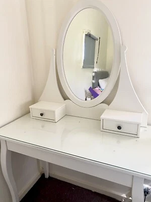 $50 • Buy Queen Anne Style White Dressing Table With Mirror