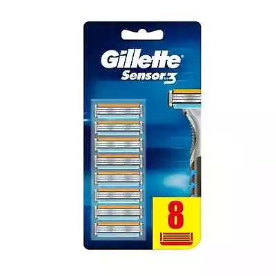 Gillette Sensor 3 Refill Razor Blades 8 Cartridges (Fits Sensor Excel Razor) • $9.75