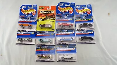 HOT WHEELS Die Cast Cars - Lot Of 10 On Cards 1990s-2000s Lakester Corvette More • $9.99