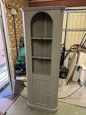 Farmhouse Solid Pine Corner Cabinet Cupboard Shelving Unit Dresser • £30