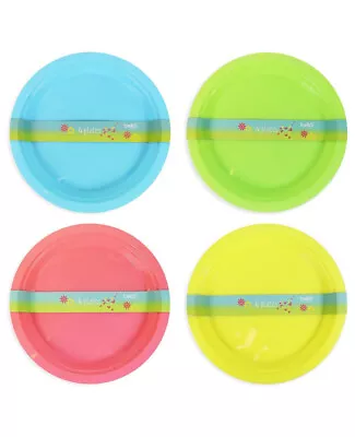 Pack Of 4 Re-Usable Plastic Plates Parties Picnics BBQ's Outdoor Travel Pack • £3.50