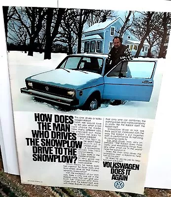 1979 Volkswagen Rabbit Man Who Drives Snowplow Original Print Ad • $7.98