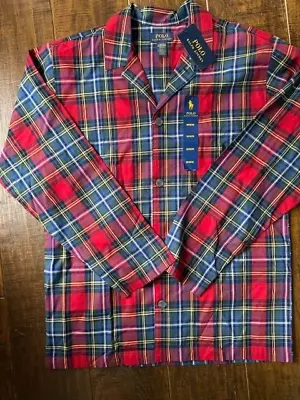 Polo Ralph Lauren 100% Cotton Men's Sleep Shirt Pajama Top Plaid Size Medium M • $9.99