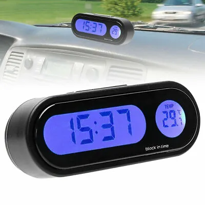 £5.69 • Buy 2In1 LCD Screen Digital Clock Interior Car Desk Dashboard Thermometer Backlight