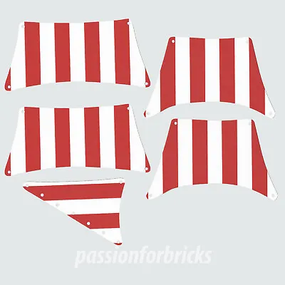 Substit. Sails Set For  Ship 6285- Black Sea Barracuda -Red White- Two Sided • $75.90