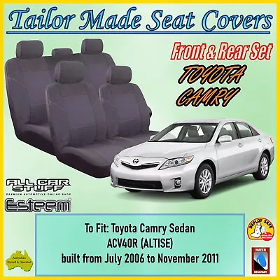 Tailor Made Seat Covers For Toyota Camry Altise Sedan From 07/2006 To 11/2011 • $150.50