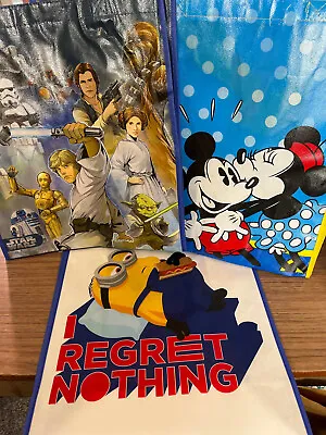 Star Wars Mickey Mouse Minions 13 X15  Reusable Tote Gift Bag U PICK • $5.99