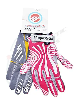 Maverik Windy City Lacrosse Glove DuraStretch Suede Palm Pink MTO L-XL 3001197 • $17.99