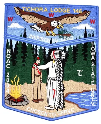 2004 NOAC Vigil Sash Tichora Lodge Flap Set Four Lakes Council Patch Wisconsin • $65