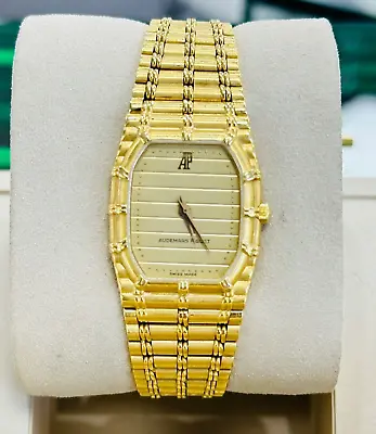 Audemars Piguet Bamboo 18k Yellow Gold Medium 56205 Quartz Watch • $9850