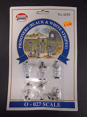 Model Power O Scale Prisoners (Black & White Stripes) Pack (6 Figures) - MP6193 • $14.99