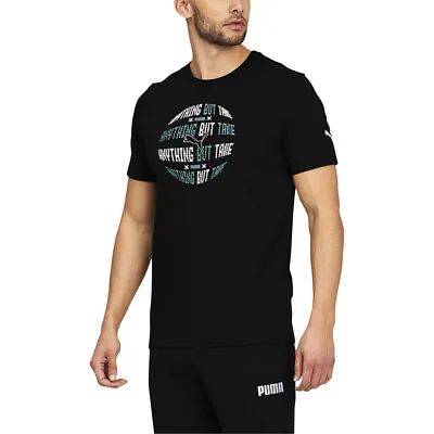 Puma Advanced Circle Graphic Crew Neck Short Sleeve T-Shirt Mens Black Casual To • $9.99