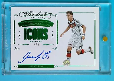 2015-16 Panini Flawless Soccer International Icons Emerald Mesut Ozil Auto 5/5 • $799.99