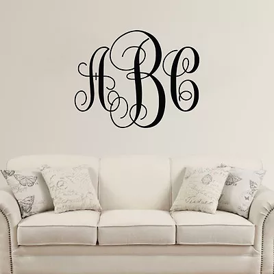 Script Monogram - Wall Vinyl Decal Sticker Family Kids Room Initials Name Custom • $9