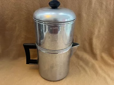 Vintage Drip-O-Lator 4-8 Cup Coffee Pot Enterprise Aluminum Co Made In USA 11” • $34.95