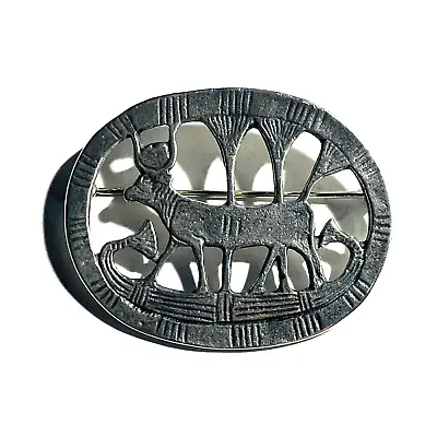 Vintage 925 Silver Metropolitan Museum Of Art Egyptian Revival Cox OX Brooch Pin • $39.99