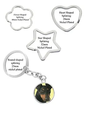 Manchester Terrier Dog Codez5 DOME Split Ring Keyring - Star Flower Round Heart • £7.99