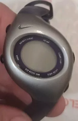 Rare Original Vintage Nike Swoosh 10 Lap Triax Jelly Blue Band Watch! *works*! • $55