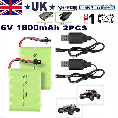 £16.99 • Buy 2Pack AA Rechargeable Battery Pack 6V 1800mAh Ni-CD Battery SM-2P 2 Pin Plug USB