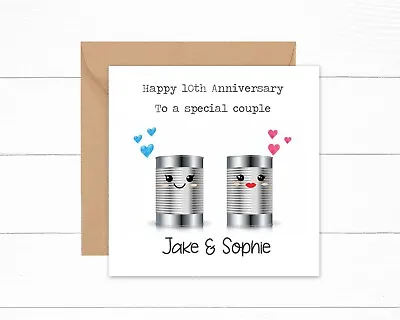 £3.49 • Buy Personalised Funny 10th Anniversary Card 10 Years Tin Joke Card Special Couple