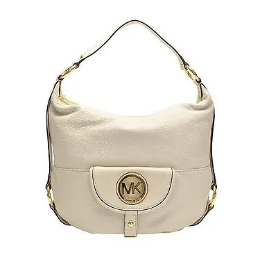 New-michael Kors Fulton White Vanilla Pebbled Leather Hobosatchelshoulder Bag • $206.49