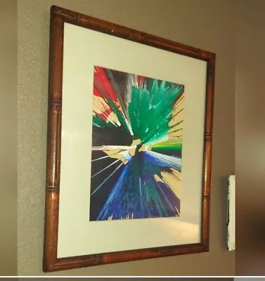 Vintage 60s 70s Spin Painting * Mid-Century Modern * Abstract Framed Wall Art • $45
