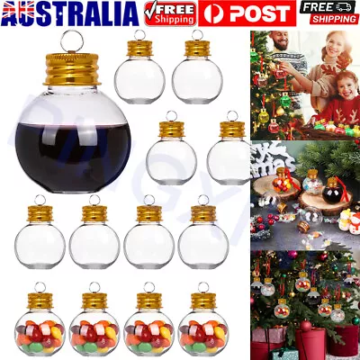 10/20/30 Clear Plastic Balls Christmas Baubles Fillable Xmas Tree Ornament Ball • $17.83