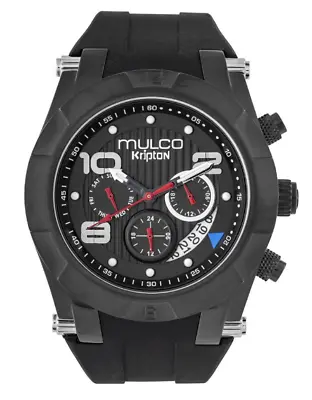 Mulco Kripton Viper Quartz Men's Black Silicone Analog Watch MW5-4828-025 • $199.90