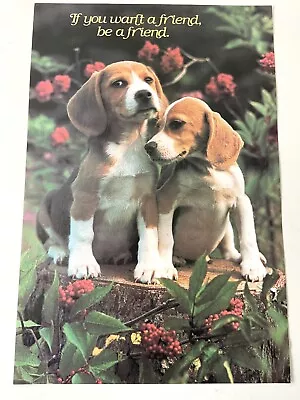 Vintage Argus Friends Dogs Motivation School Educational Poster 21” X 14” #2456 • $27.99