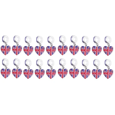 £7.95 • Buy  20 Pcs Jewelry Making Findings UK Flag Beads Union Jack Charm Bracelet DIY