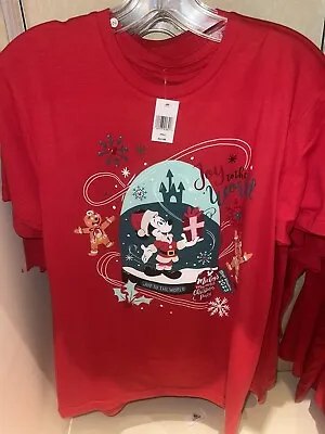 2023 Disney Mickeys Very Merry Christmas Santa Mickey Gingerbread TShirt Large • $49.99