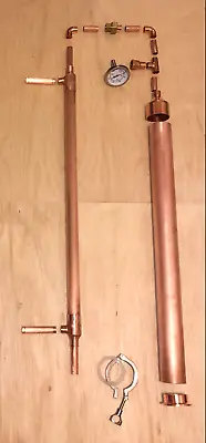 Moonshine Pot Still Distilling Beer Keg Kit DIY 2  Copper Pipe Column Tri Clamp • $140