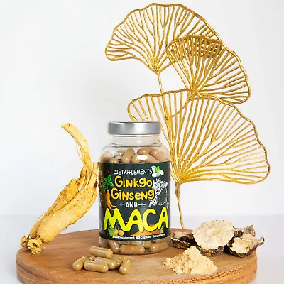 £14.99 • Buy Maca Root 4000mg, Ginkgo Biloba, Korean Ginseng & Vitamins 180 Capsules 1 Bottle
