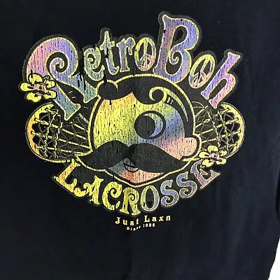 Retro Boh Mr. Boh Lacrosse Club T-shirt Sz M Black Tee • $18.17