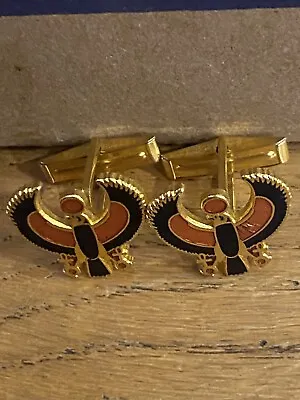 Vintage MMA 1976 King Tut Horus Enamel Cuff Links • $100