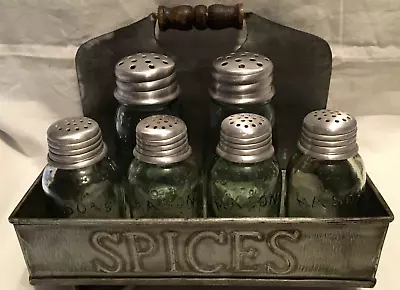 Mason Jar~Salt And Pepper~Crushed Pepper Shakers~Country Kitchen~Metal Storage • $24.99
