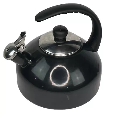 Farberware Enamel USA Tea Pot 2 Qt Swoop Handle Tea Kettle / Teapot Dark Green • $29.97