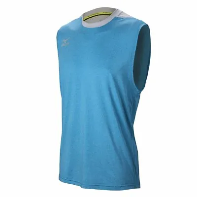 Mizuno Men's Cutoff Volleyball Jersey Shirt Heather Blue Medium • $10