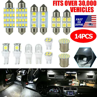 $6.19 • Buy 14Pcs T10 36mm LED Lights Interior Car Accessories Kit Map Dome License Plate 