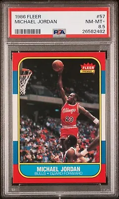 1986 Fleer Basketball #57 Michael Jordan Rookie Card Graded PSA 8.5 Nm MINT+ '86 • $9249.99