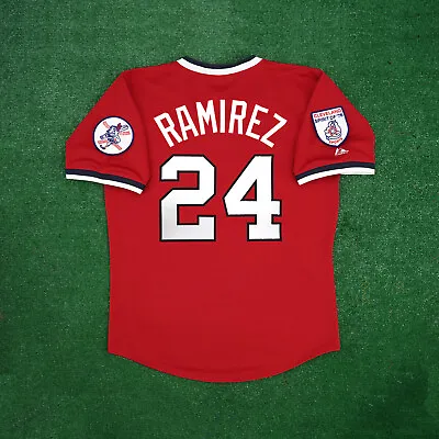 Manny Ramirez 1976 Cleveland Indians Cooperstown Men's Red Jersey W/ Patch • $139.99