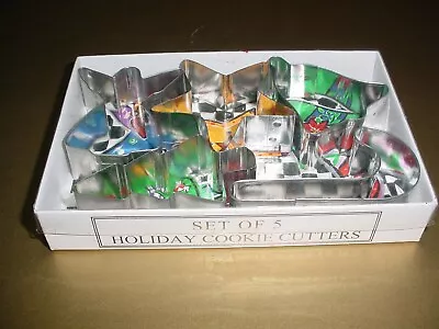 Set 5 50's Vintage Holiday Christmas Cookie Cutters Boxed In Box Probably Unused • $10.04