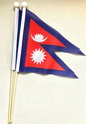 £15.99 • Buy NEPAL Pack Of 12 Medium Hand Flags 15cm X 15cm FLAG