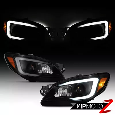 ^Black Smoke^ LED DRL Tube Projector Headlight Fit 06-07 Subaru Impreza WRX PAIR • $281.95