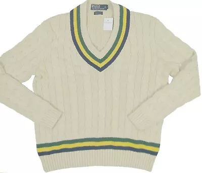 NEW Vintage Polo Ralph Lauren Cricket (Tennis) Sweater!  Large  Slim Fit • $159.99