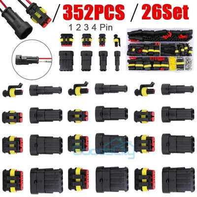 352X 4Pin Way Car Waterproof Male Female Electrical Wire Cable Connector Plug • $15.77