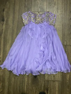 £137.61 • Buy NWT Sherri Hill Lilac Purple Strapless Homecoming Dress Size 8 Style 3846